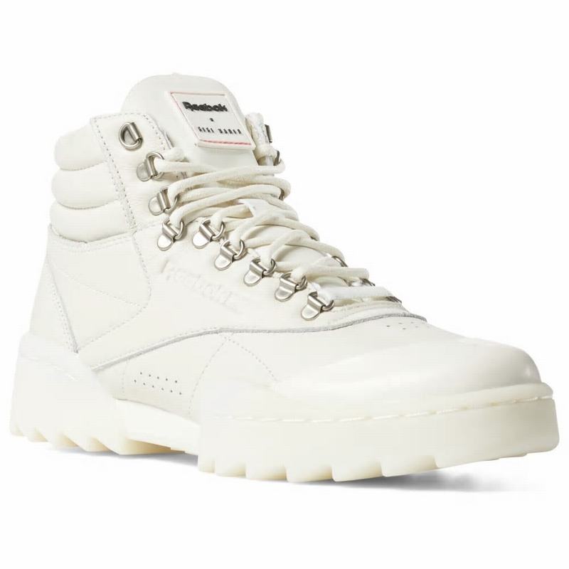 Tenisi Reebok X Gigi Hadid Freestyle Hi Nova Ripple Dama Albi/Argintii Romania AU7460JT